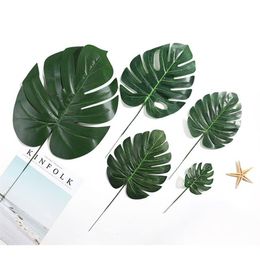 Plante tropicale artificielle, feuilles de tortue, décorations de jardin d'intérieur, plantes d'extérieur, décoration de maison et de bureau, faux vert 5 Style299r