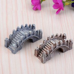 Kunstmatige Vintage Brug Mini Craft Miniatuur Fairy Tuin Woondecoratie Huizen Micro Landschapsarchitectuur Decor DIY Accessoires181h