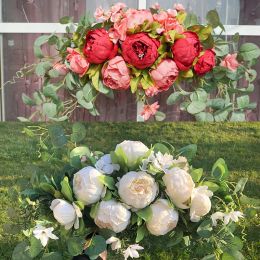 Arche de mariage artificielle fleurs guirlandes de fleurs de mariage soie Rose fleur Swag Floral pour arc de mariage Table porte décoration murale