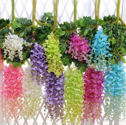Fleur de soie de glycine artificielle pour la fête de mariage Hanging décorations simulation fausses fleurs prendre po accessoires multi-colos 2 15xk 3709376
