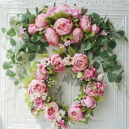 Guirlande artificielle porte seuil fleurs bricolage mariage maison salon fête pendentif décoration murale guirlande de noël cadeau rose pivoine 220406