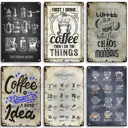 Artisian Coffee Metal tinnen bord vintage menu metalen borden grappige metalen plaque decoratieve plaat thuisbar café muur industrieel decor