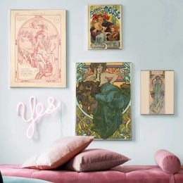 Kunstenaar Alphonse Maria Mucha Classical Painting Canvas Poster Figuur schilderen Wall Art Picture voor woonkamer slaapkamer thuisdecoratie