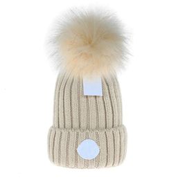 Artist Beanie Cap Heren Designer Emmer Hoeden Nieuwe Mode Monxclairh Beanie Dames Dames Warm Winter Mooie Beanie Grote namaakbont Pom Poms Bobble Hat Hoed voor dames