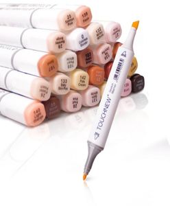 Ensemble de stylos marqueurs de peau d'anime de croquis permanent d'artiste pour stylos de ton de peau TouchNew 24 couleurs double pointe double ensemble de marqueurs à base d'alcool C1817906978