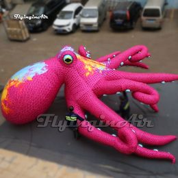 Artistieke grote roze opblaasbare octopusmodel Sea Animal Ballon met lange zuigdragende tentakels voor concertpodiumdecoratie