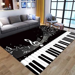 Tapis d'impression 3D de piano musical artistique pour salon chambre à coucher décor chevet canapé tapis doux flanelle maison cuisine tapis de sol HKD230829