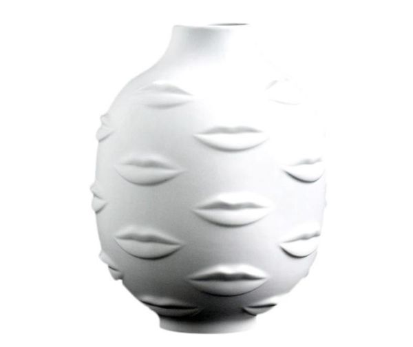 Artistas Plantas en macetas Jares Decoraciones de jardín Blanco Pottery Vase de cerámica Blanco Cerámico Floral Bar Librería Decoración Ornamentos3620097