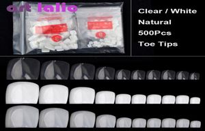 Artlalic 500pcs Artificial False Toe Nails Tips for Nail Art Decoration Foot Manicure Beauty Tools NaturalClearWhite Fake Nail1344894