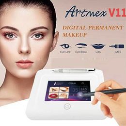 ArtMex V11 permanente make-up tattoo machine oog wenkbrauwen lip roterende pen micro-naaldtherapie apparaat