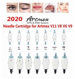 Artmex v3 v6 v8 v9 v11 cartuchos de agulhas de substituição dicas sistema pmu mts maquiagem permanente tatuagem agulha arte corporal derma pen5035534