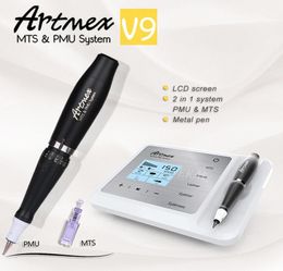 Artmex V9 máquina de tatuaje de maquillaje permanente profesional Digital ceja labio delineador MTS PMU pluma rotativa Beauty4417062