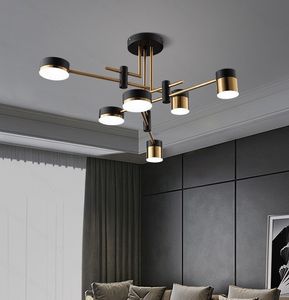 Artpad LED Chandelier Lighting Modern Living Room Kitchen Decoration Indoor Metal Light Fixtures 4/6/8 Heads 3 Color Dimmable