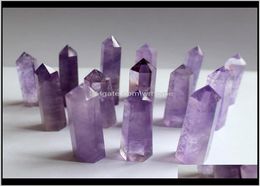 Arts et arts artisanat cadeaux maison Gardennatural Tower Quartz Point Purple Obelisk Wand Guérison Crystal 5cm 6cm 7cm Drop Livraison 4520247