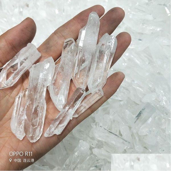 Artes e Ofícios 100G Bk Bk Branco Áspero Cristal de Quartzo Grande Pedras Naturais Ponto de Varinha Espécime Reiki Cura Entrega em Gota Casa Ga Dh1Qq