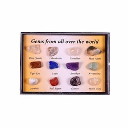 Arts et artisanat 12 sortes de cristal naturel Mini Collection Gem Mineral Rock Coffret cadeau standard Spécimens d'enseignement Cadeau de fête de nouveauté Dhjdn