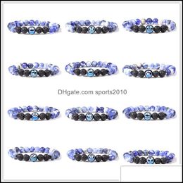 Arts And Crafts 12 Zodiac Charm Strands Bracelet Constellation Signes Pierre Perles Bracelets Pour Femmes Hommes Couple Horoscope F Sports2010 Dhzng