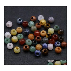 Kunst en ambachten 12 mm natuursteen 5 mm roporous kralen Amethist Rose kwarts turquoise agaat 7chakra diy armband ketting oorbellen Je dhhic