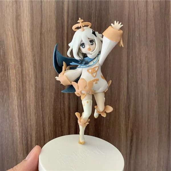 Arts et artisanat 14 cm Paimon Genshin Impact PVC Figurine Anime Mignon Fille Paimon Saut Figurine Figurine Collectionner Modèle Jouet Poupée Cadeau 231017