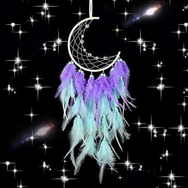 Artes y manualidades 16 estilos Dream Catcher Festival Regalo Hecho a mano Medio círculo Luna Diseño Arte Dreamcatcher Pluma Colgante Estrella Hogar Wa Dh8Ca