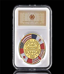 Arts and Crafts 1994 Great War Dday Normandy War 70th Anniversary 1oz Gold Ploated token Commemorative Coin WPCCB Box9546856