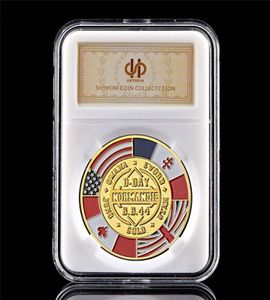 Arts and Crafts 1994 Great War Dday Normandy War 70th Anniversary 1oz Gold plaqued Token Commémorative Coin WPCCB Box4750863