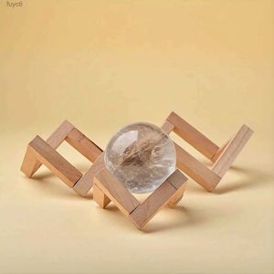 Arts et artisanat 1 pièce de base d'épissure de boule de cristal en bois support de sphère de verre en bois rétro Miniature décoration de table de maison support d'affichage Durable YQ240119