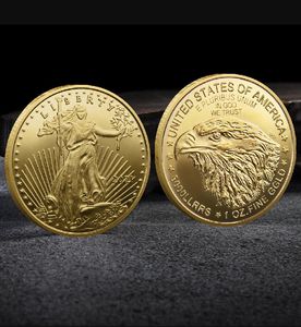 Arts and Crafts 2021 Herdenkingsmedaille American Eagle Coin Dubbelzijdige 3D Relief Herdenkingsmedaille