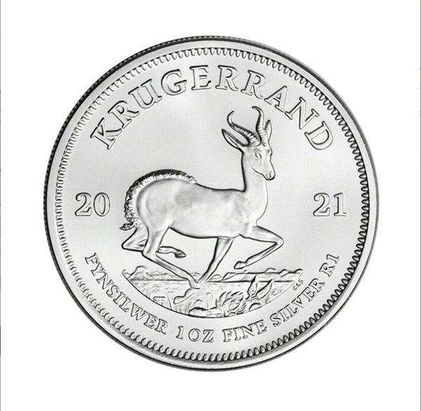 Arts and Crafts 2021 Moneda conmemorativa Kruger de Sudáfrica Moneda de oro y plata Moneda conmemorativa extranjera Medalla conmemorativa chapada en plata