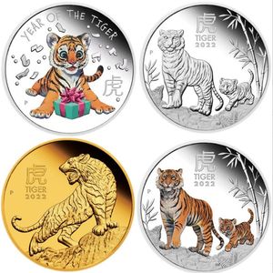 Arts et artisanat 2022 nouvelle pièce commémorative du commerce extérieur Tiger Coin