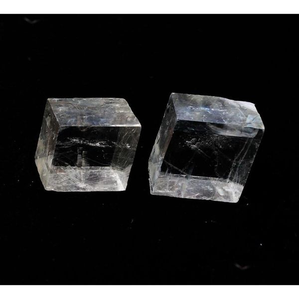 Arts Et Artisanat 2 Pcs Naturel Clair Carré Calcite Pierres Islande Spar Quartz Cristal Roche Énergie Pierre Spécimen Minéral Guérison12183 Dhc6V