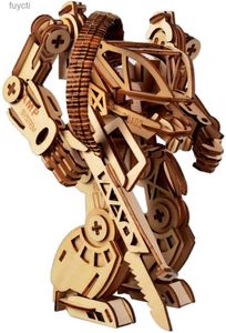 Kunst en ambacht 3D houten puzzel DHZ-robot Mechanisch pantsermodel Houtknutselset Lasergesneden kits Technische tandwielenset Montage Ideaal Kerstmis YQ240119