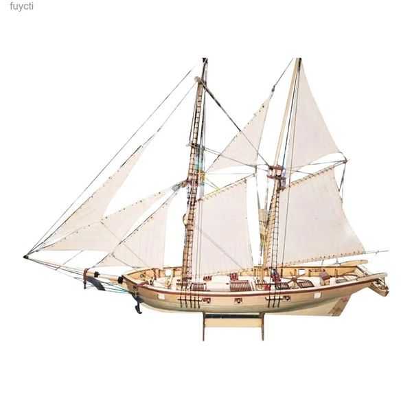 Artes y manualidades Rompecabezas de madera 3D DIY Kit de modelo de construcción artesanal de barco Kits de construcción Modelo de barco para niños YQ240119