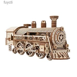 Arts et artisanat Puzzles en bois 3D pour adultes bricolage modèle blocs kits mobile train à vapeur assemblage de voiture jouet fait à la main passe-temps créatif adolescent enfant cadeau YQ240119