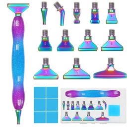 Artes y manualidades 5D Diamond Painting Point Drilling Pen Set Material de resina Sirena Aleación colorida Punta de metal Mosaico Herramienta de bordado 231027