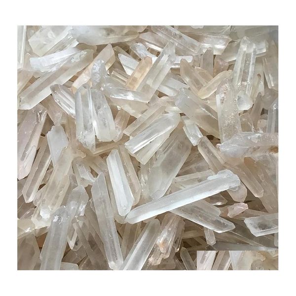 Arts et artisanat 6 pièces clair naturel graine de lémurien Quartz cristal point spécimen Reiki guérison pierre précieuse rugueuse méditation faisant bijour Otvji