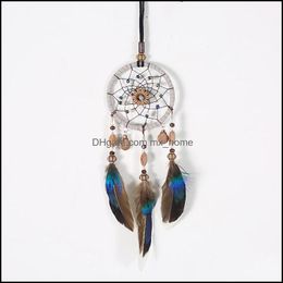 Arts and Crafts 8 Designs Vintage Handmade Dreamcatcher Net met Feather Pendant Car Hanging Home Decoration Ornament Art Crafts Gi Dhmda