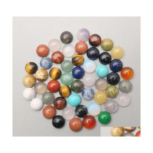 Arts et artisanat 8 mm pierre naturelle ronde cabochon perles en vrac opale quartz rose pierres turquoise visage pour Reiki guérison cristal sport Dhdpo