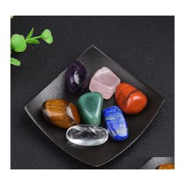 Arts and Crafts 8pcs/Set Reiki Natural Stone tuimelde Irregar Polishing Rock Quartz Yoga Energy Bead voor Chakra Healing Decoratie Dr Dhklv