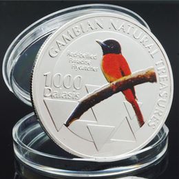 Moneda conmemorativa de animales amazónicos Artes y Oficios Gambia pájaro de vientre rojo