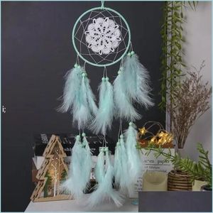 Artes y manualidades Artesanía Atrapasueños con plumas Atrapasueños hechos a mano para Boho Decoración para colgar en la pared Hogar Dormitorio Adorno Dhdio