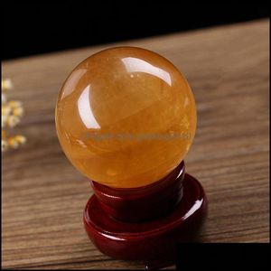 Kunst- en ambachten kunst, geschenken Home Garden Good Fortune Balls Natural Topaz Transfment Beads IJslandse Stone Crystal Ball heeft geen houder