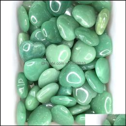 Arts et artisanaux Cadeaux d'arts du jardin à la maison Green Aventurine Love Heart Stone Turquoise Rose Quartz Ornements naturels Han Dh28x