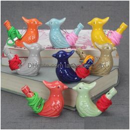 Arts et artisanat Sifflet en forme d'oiseau Sifflets d'oiseaux d'eau Cadeaux pour enfants Ocarina d'eau en céramique Cadeau pour enfant De nombreux styles Livraison directe à la maison Ga Dhidu