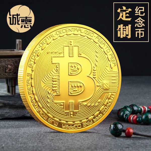 Artes y artesanías Medalla conmemorativa de Bitcoin Monedas conmemorativas Varios metales y moneda extranjera Colección completa Regalos T240306