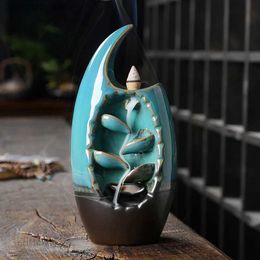 Kunst en ambachten beide kanten Lucky Fen Shui ornament keramische handwerk waterval terugstroom wierookbrander thuisdecoratie gebruik in home theehouse l49