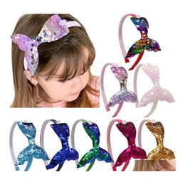 Kunst en Ambacht Snoep Glanzende Pailletten Hoofdband Meisjes Schattig Zeemeermin Met Parel Voor Kinderen Feest Festival Geschenken Haaraccessoires Drop Deliv Dh0W6