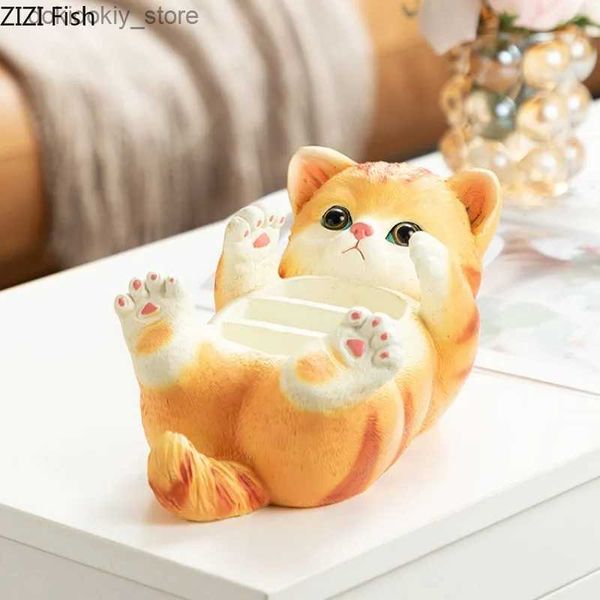 Arts and Crafts Cat Remote Control Store Box Table Oranizer Ornnaments Statue Statue Store Store Store Suparor Decoración CraftSl2447