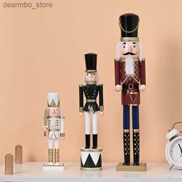 Arts and Crafts Christmas Nutcracker Soldier Doll Wood Vintae Puppet Creative Artisan Ift Christmas Decorations Home Office Ornement L49