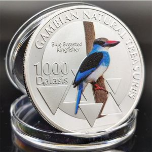 Moneda conmemorativa de Artes y Oficios Moneda africana Moneda conmemorativa del Martín pescador Fénix Azul